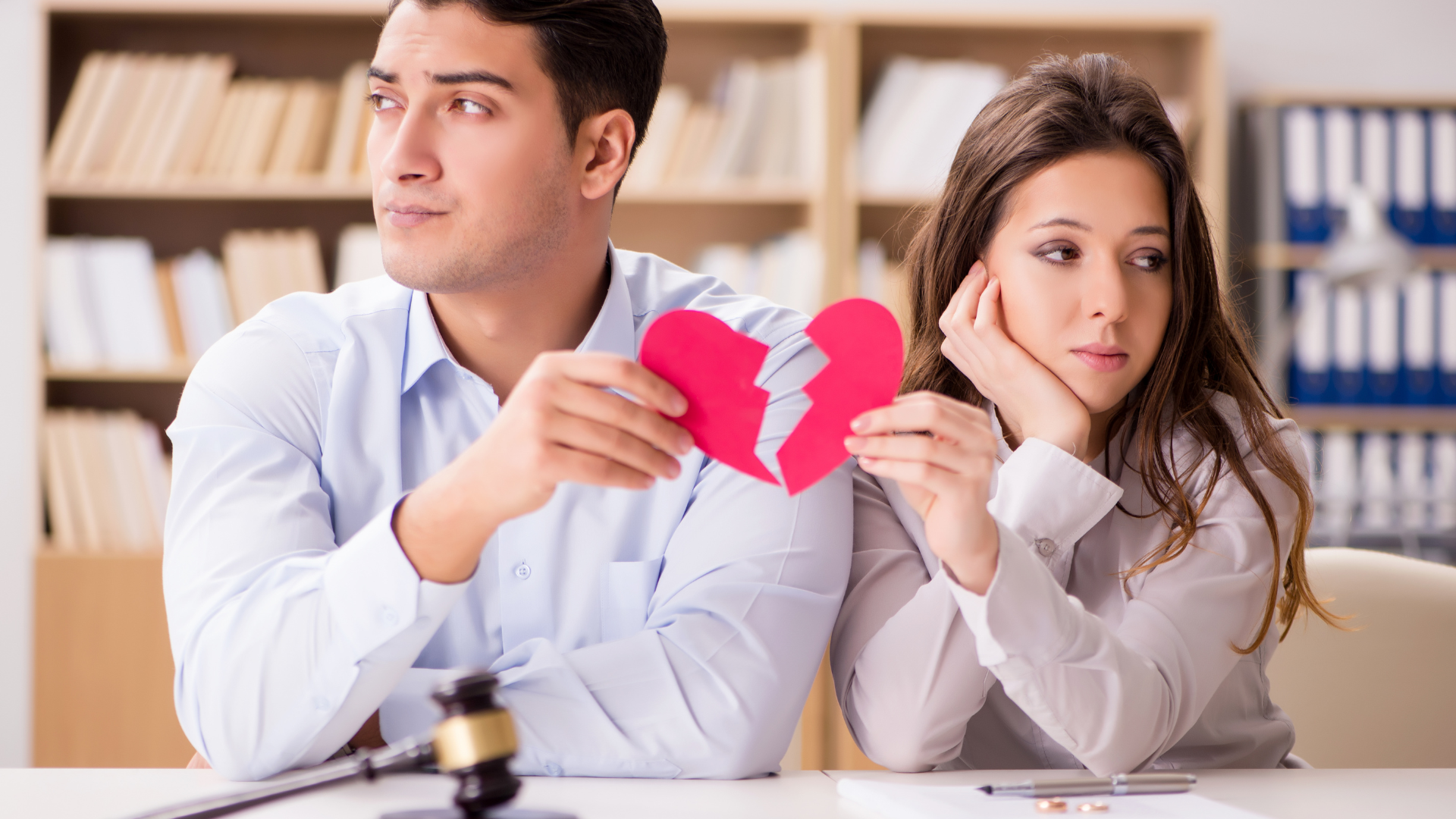 a couple slowly separating after a betrayal and broken trust