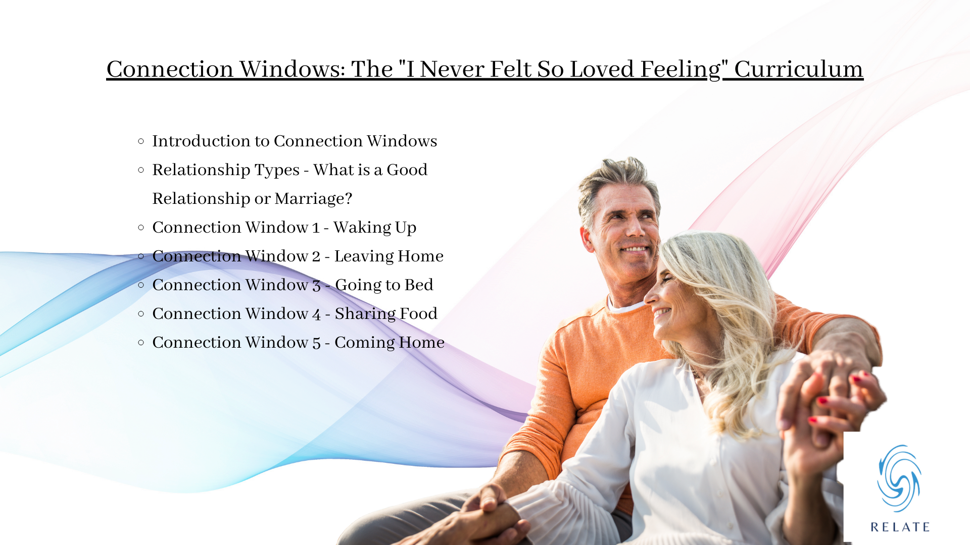 List of lessons which help couples build connection