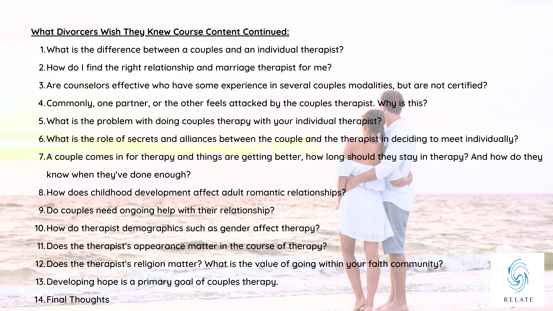 What Divorcers Wish They Knew About Couples Counselling - Relate